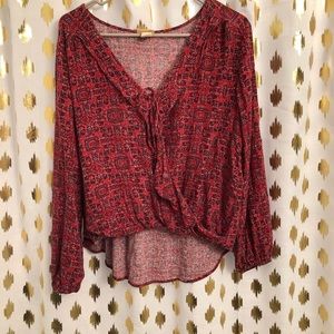 Mossimo Flowy Tie Blouse